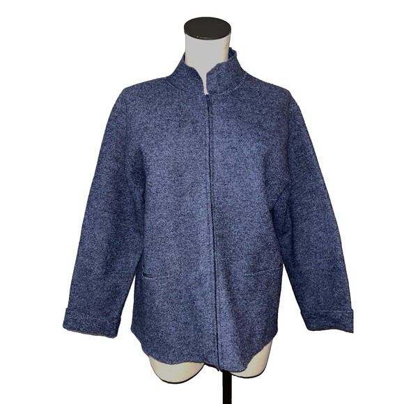 Eileen Fisher Women’s Vintage Felted Wool Boucle Pea Coat size XL/No Size Tag - Picture 1 of 8